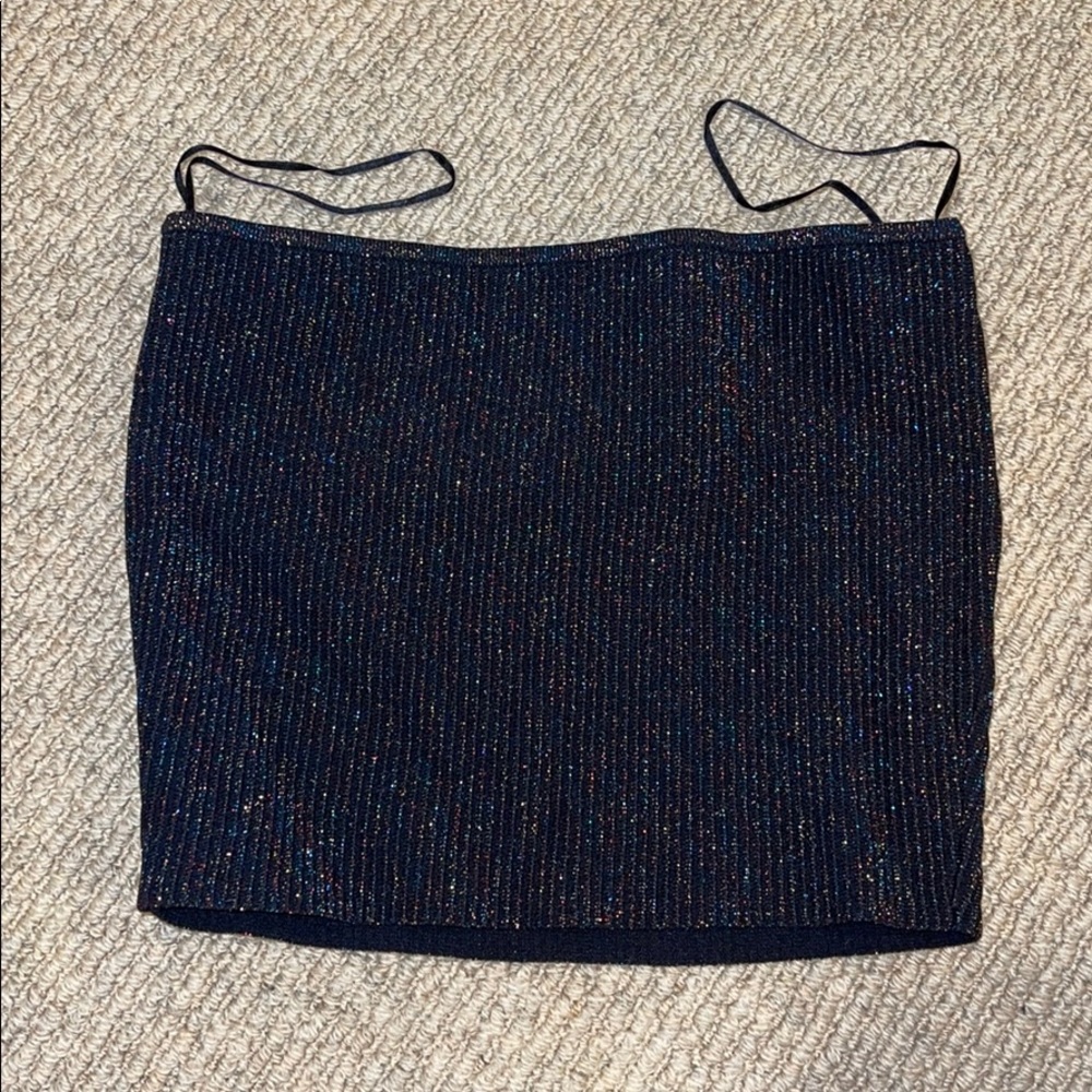 Metallic Black Tube Top